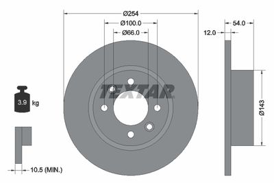 92051500 TEXTAR Тормозной диск
