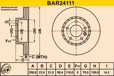 BAR24111 BARUM Тормозной диск