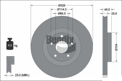 BDS2289 BENDIX Braking Тормозной диск