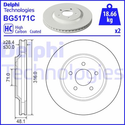 BG5171C DELPHI Тормозной диск