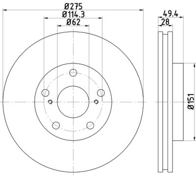 8DD355111611 HELLA Тормозной диск