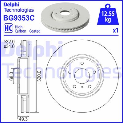 BG9353C DELPHI Тормозной диск