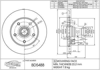 BD5488KT FREMAX Тормозной диск