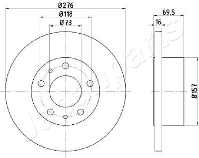 DP0223 JAPANPARTS Тормозной диск