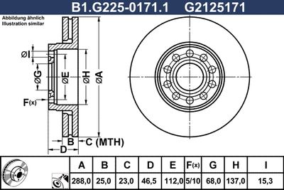 B1G22501711 GALFER Тормозной диск