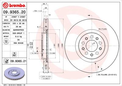 09936520 BREMBO Тормозной диск