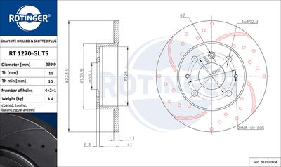 RT1270GLT5 ROTINGER Тормозной диск