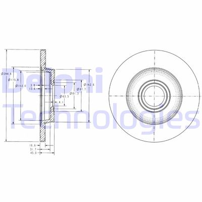 BG3416C DELPHI Тормозной диск