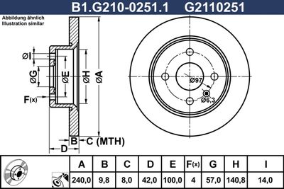 B1G21002511 GALFER Тормозной диск