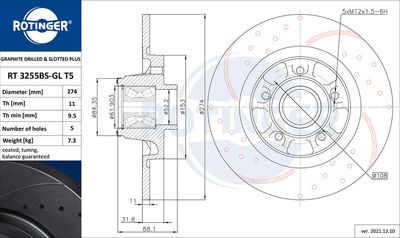 RT3255BSGLT5 ROTINGER Тормозной диск