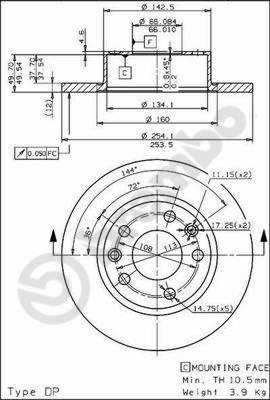 08564610 BREMBO Тормозной диск