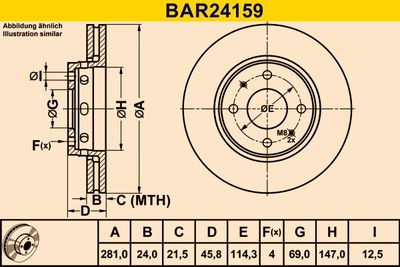 BAR24159 BARUM Тормозной диск