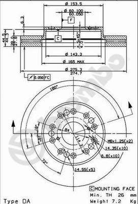 BS8445 BRECO Тормозной диск