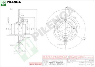 5231 PILENGA Тормозной диск