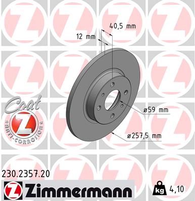 230235720 ZIMMERMANN Тормозной диск