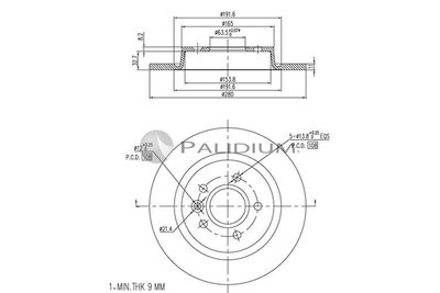 P331054 ASHUKI by Palidium Тормозной диск
