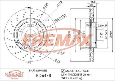 BD6478 FREMAX Тормозной диск