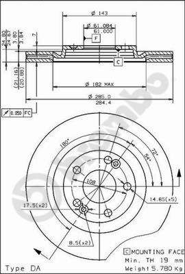 09462610 BREMBO Тормозной диск