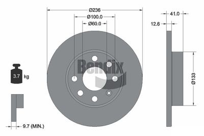 BDS1161 BENDIX Braking Тормозной диск