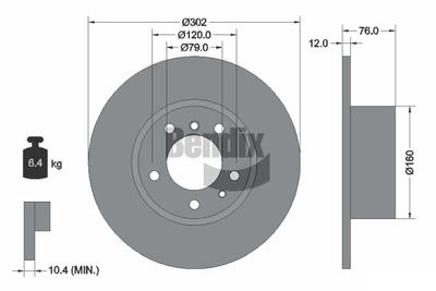 BDS1895 BENDIX Braking Тормозной диск