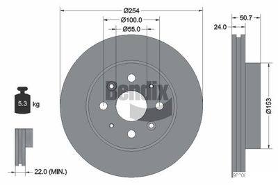 BDS2112 BENDIX Braking Тормозной диск