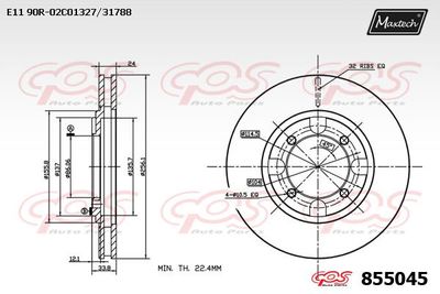 855045 MAXTECH Тормозной диск