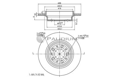 P331027 ASHUKI by Palidium Тормозной диск