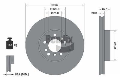 BDS1184HC BENDIX Braking Тормозной диск