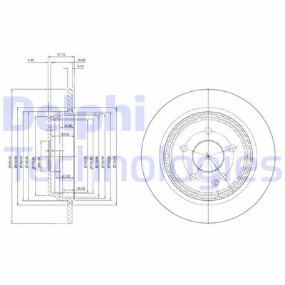 BG3969 DELPHI Тормозной диск