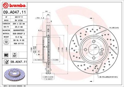 09A04711 BREMBO Тормозной диск