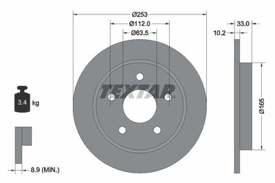 92032400 TEXTAR Тормозной диск