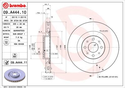 BS8724 BRECO Тормозной диск