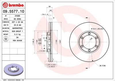 BS8056 BRECO Тормозной диск