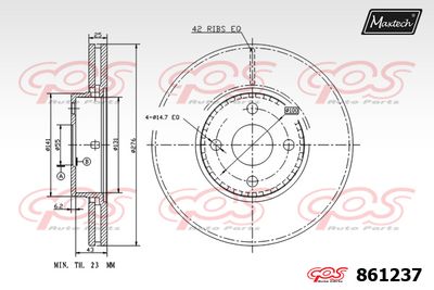 861237 MAXTECH Тормозной диск