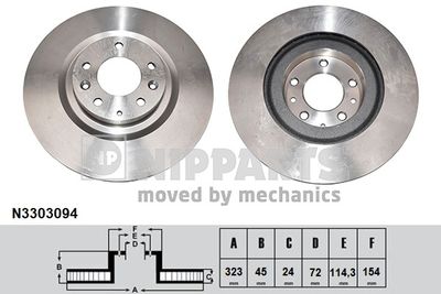 N3303094 NIPPARTS Тормозной диск