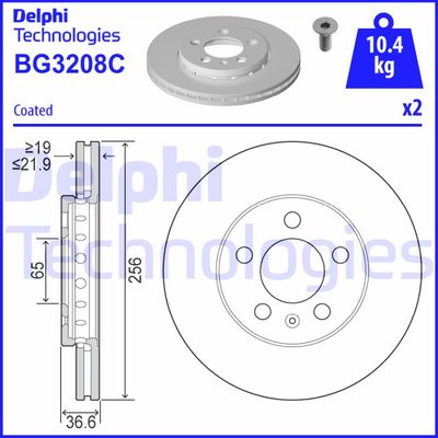 BG3208C DELPHI Тормозной диск