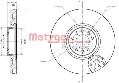 6110628 METZGER Тормозной диск