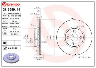 BS8579 BRECO Тормозной диск