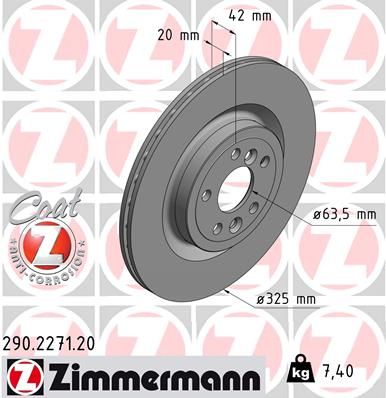 290227120 ZIMMERMANN Тормозной диск