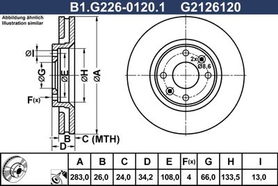 B1G22601201 GALFER Тормозной диск