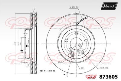 873605 MAXTECH Тормозной диск