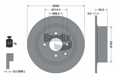 BDS2026 BENDIX Braking Тормозной диск