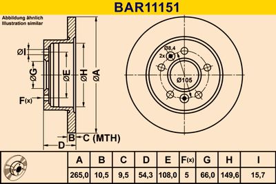 BAR11151 BARUM Тормозной диск