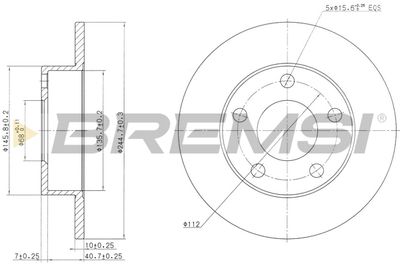 CD6952S BREMSI Тормозной диск