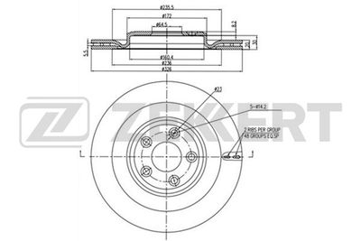 BS5438 ZEKKERT Тормозной диск