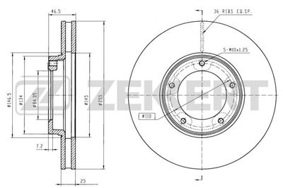 BS5742 ZEKKERT Тормозной диск