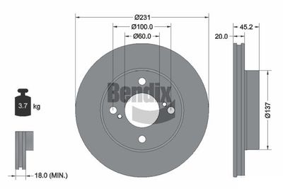 BDS2119 BENDIX Braking Тормозной диск