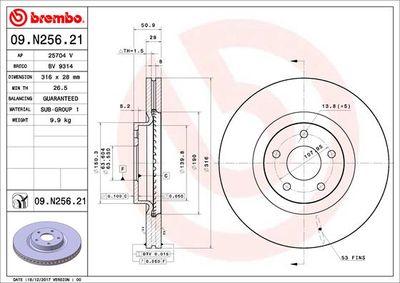 09N25621 BREMBO Тормозной диск