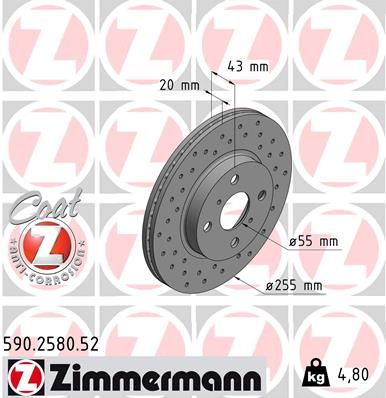 590258052 ZIMMERMANN Тормозной диск