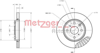 6110059 METZGER Тормозной диск